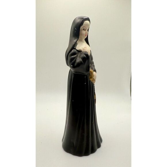 Nun With Prayer Book and Rosary Ceramic Figurine Religious 7” - Picture 5 of 8